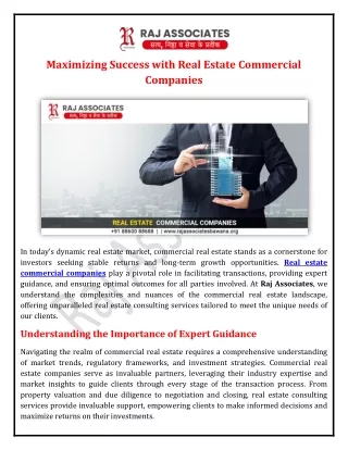 Maximizing Success with Real Estate Commercial Companies