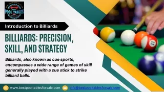 BILLIARDS PRECISION, SKILL, AND STRATEGY