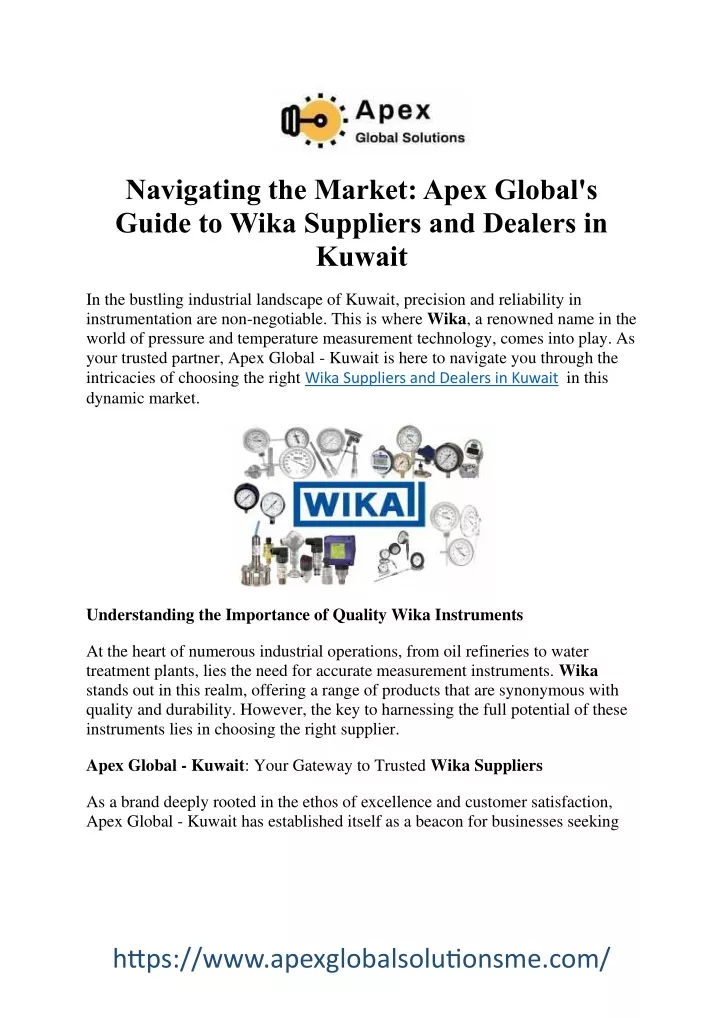 navigating the market apex global s guide to wika