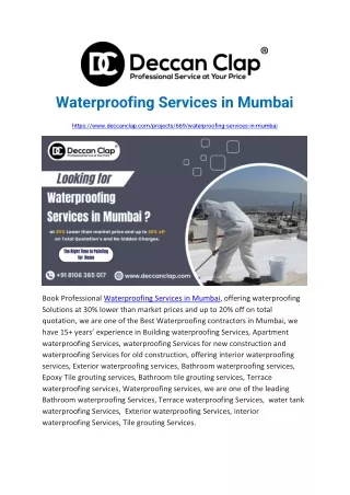 Top Waterproofing Services in Mumbai