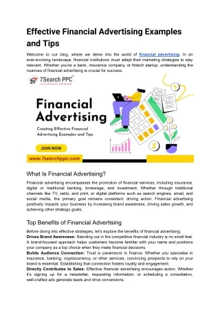 Effective Financial Advertising Examples and Tips