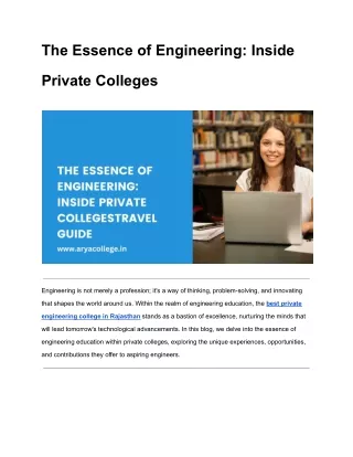 the essence of engineering inside