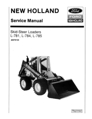 Ford New Holland L785 Skid Steer Loader Service Repair Manual