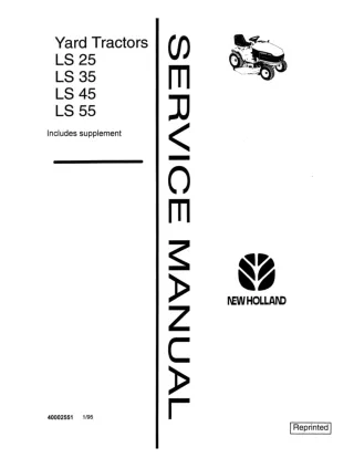 Ford New Holland LS25 Yard Tractors Service Repair Manual
