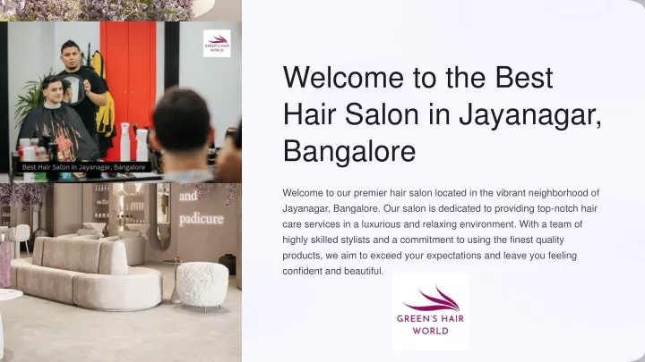 welcome to the best hair salon in jayanagar