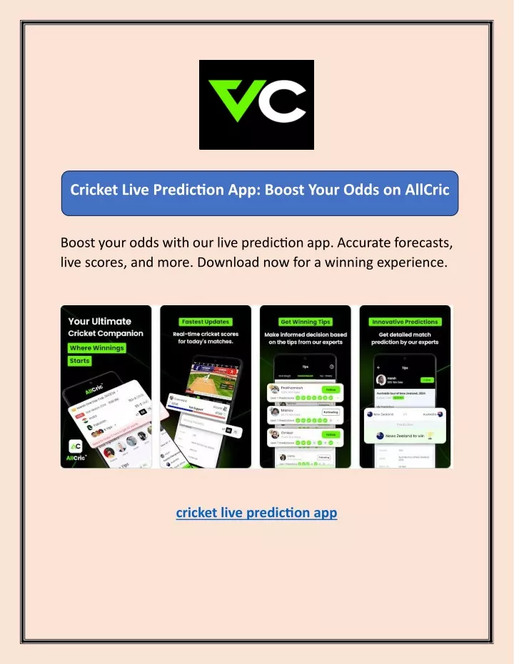 cricket live prediction app boost your odds