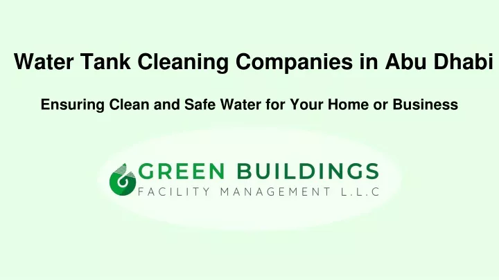 water tank cleaning companies in abu dhabi