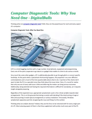computer diagnostic tools why you need