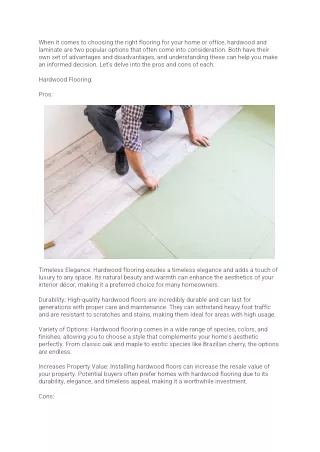 when it comes to choosing the right flooring