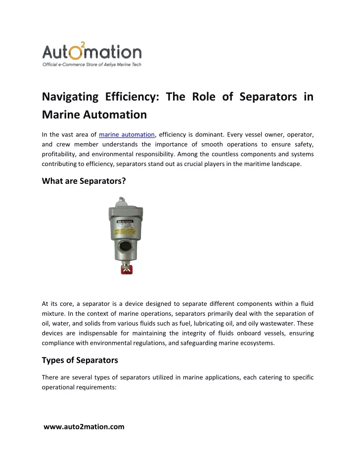 navigating efficiency the role of separators