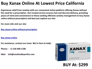 Buy Xanax Online At Lowest Price California