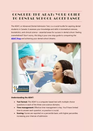 YOUR GUIDE TO DENTAL SCHOOL ACCEPTANCE