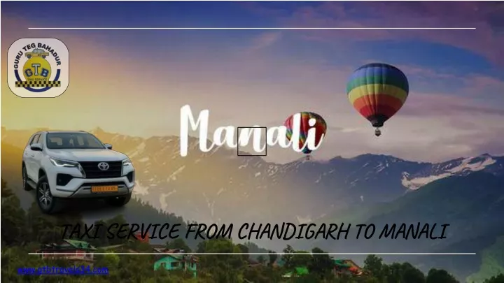 taxi service from chandigarh to manali