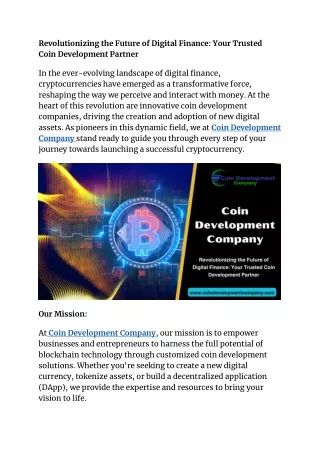 revolutionizing the future of digital finance