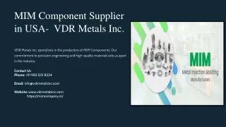 MIM Component Supplier in USA, Best MIM Component Supplier in USA