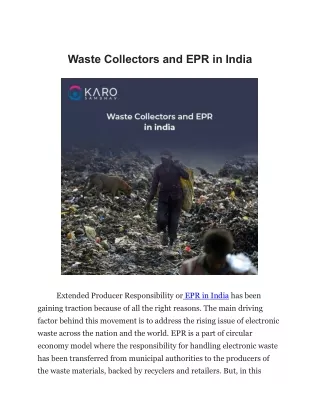 Waste Collectors and EPR in India