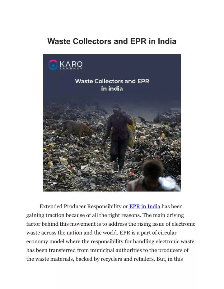 waste collectors and epr in india