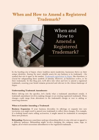 When and How to Amend a Registered Trademark