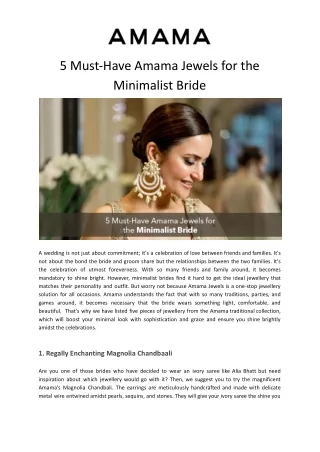 5 Must-Have Amama Jewels for the Minimalist Bride