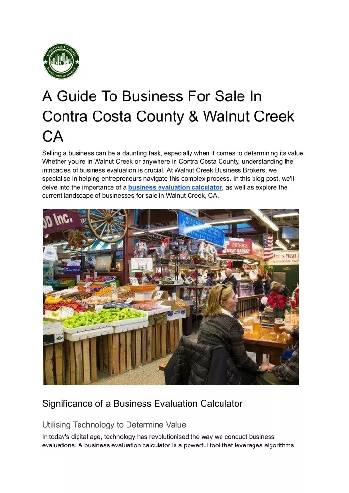 a guide to business for sale in contra costa