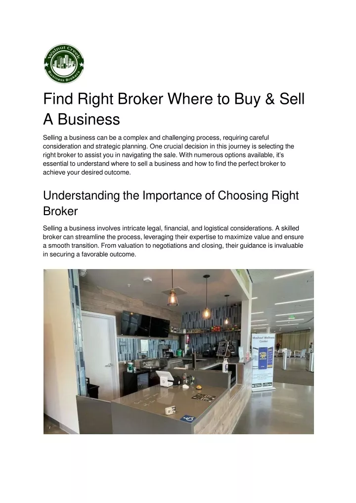 find right broker where to buy sell a business