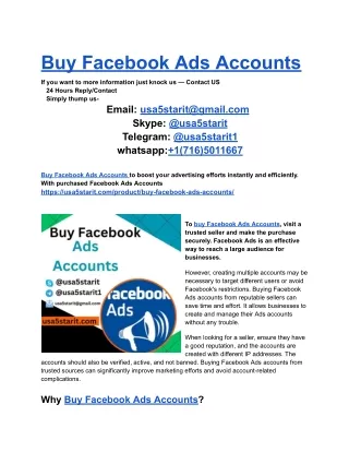 Buy Facebook Ads Accounts