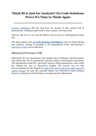 Think BI is Just for Analysts_ No-Code Solutions Prove It's Time to Think Again