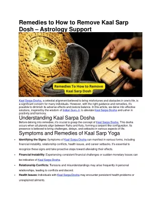 Remedies to How to Remove Kaal Sarp Dosh – Astrology Support