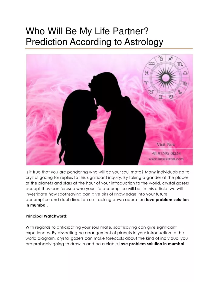 who will be my life partner prediction according