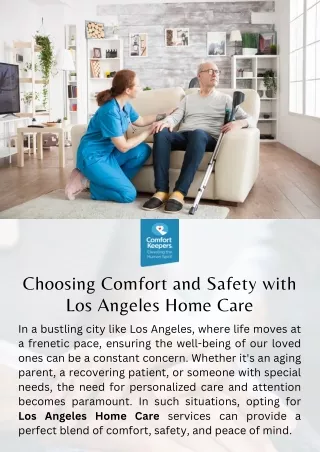 Choosing Comfort and Safety with Los Angeles Home Care