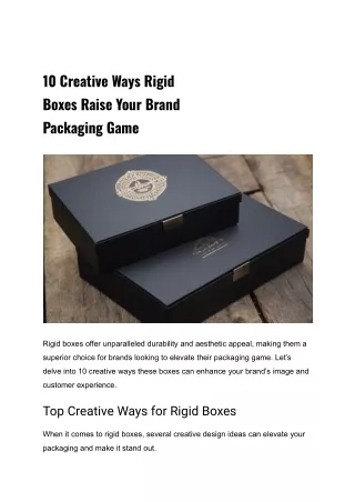 10 Creative Ways Rigid Boxes Raise Your Brand Packaging Game