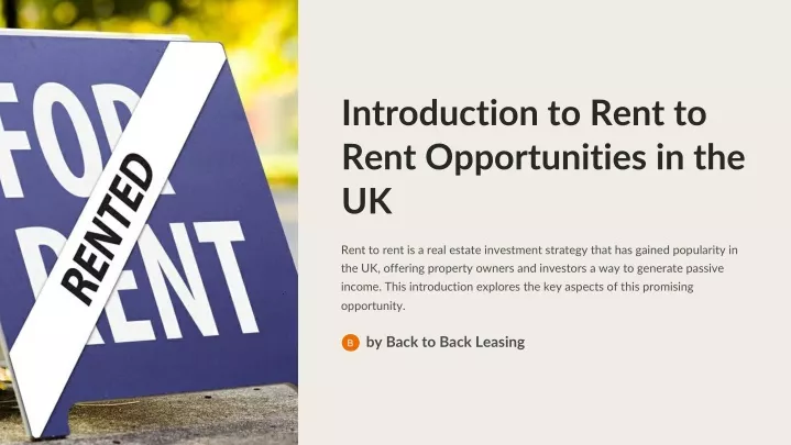 introduction to rent to rent opportunities