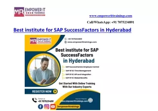 Best institute for SAP SuccessFactors in Hyderabad