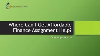where can i get affordable finance assignment help