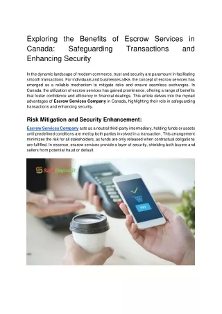 Exploring the Benefits of Escrow Services in Canada_ Safeguarding Transactions and Enhancing Security