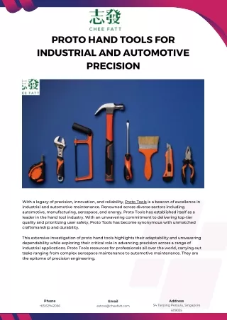 PROTO Hand Tools for Industrial and Automotive Precision
