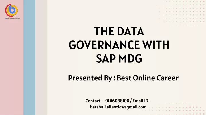 the data governance with sap mdg