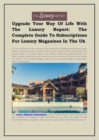 Get Your Luxury Magazine Subscription Soft Copies & Hard Copies