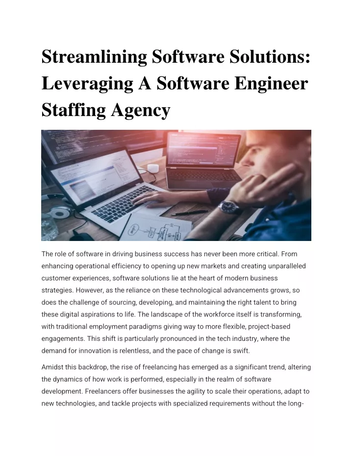 streamlining software solutions leveraging