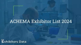 ACHEMA Exhibitor List 2024