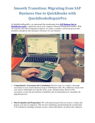 Shifting from SAP Business One to QuickBooks