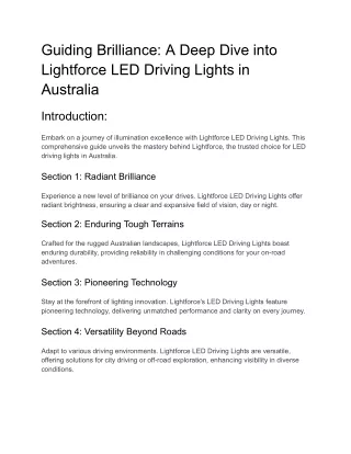Illuminate Your Drive: The Ultimate Guide to LED Driving Lights in Australia