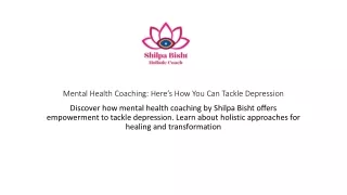 Mental Health Coaching: Here’s How You Can Tackle Depression