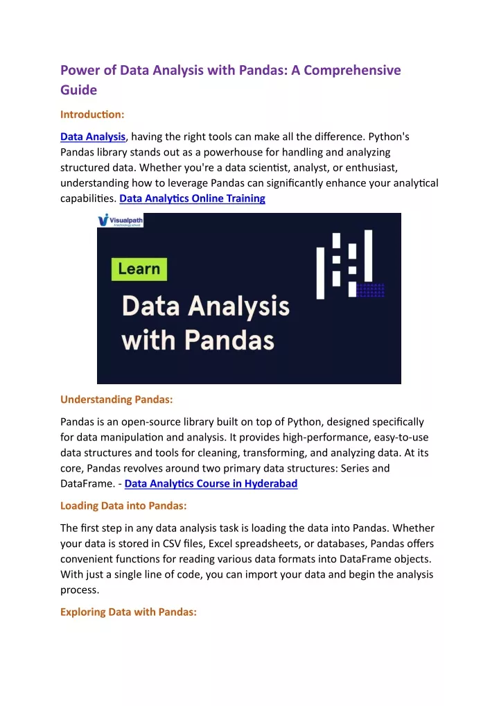 power of data analysis with pandas