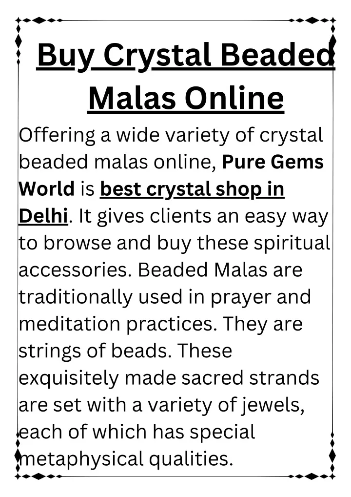 buy crystal beaded malas online offering a wide