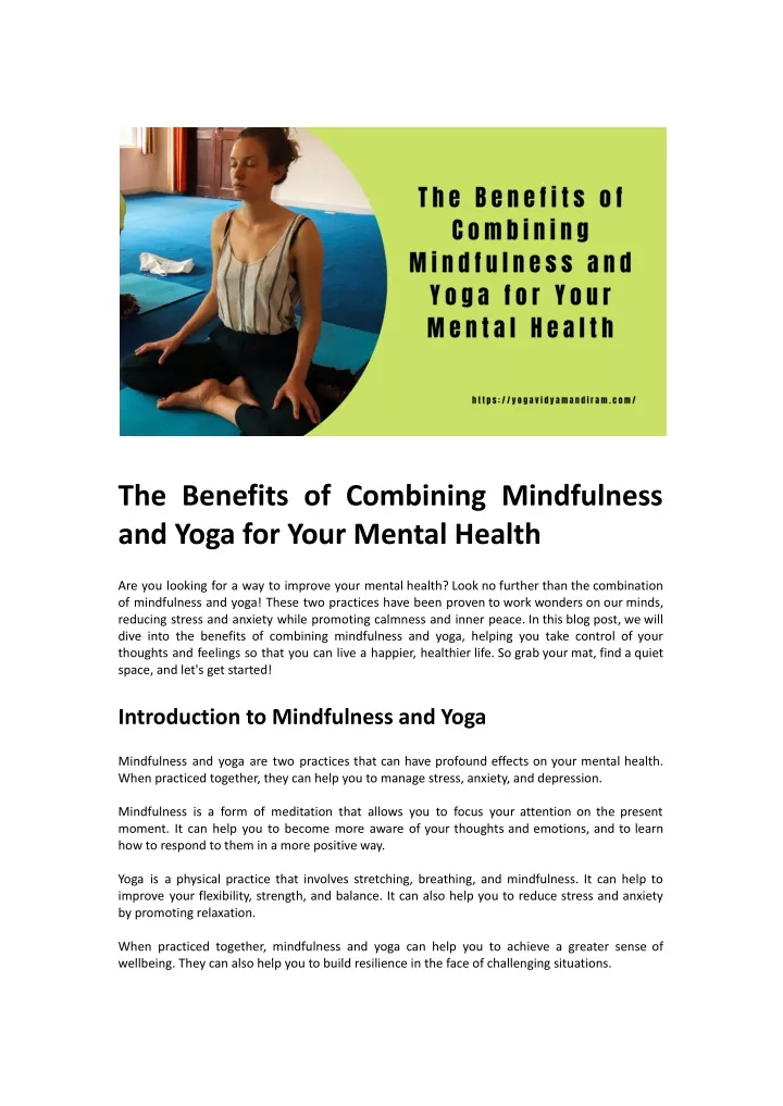 the benefits of combining mindfulness and yoga