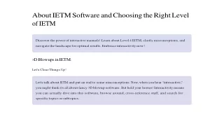 About IETM Software and Choosing the Right Level of IETM