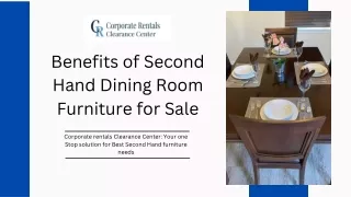 Benefits of Second Hand Dining Room Furniture for Sale