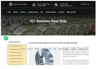 321 Stainless Steel Strips | ASTM A240 SS 321 Strips | AISI 321 SS strips