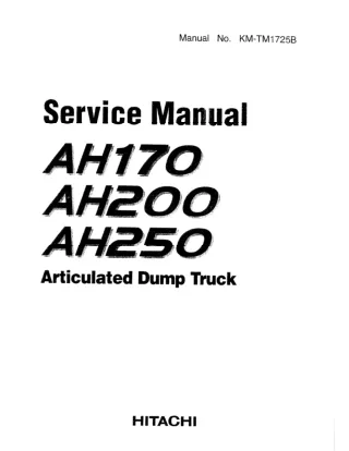 Hitachi AH200 Articulated Dump Truck Service Repair Manual